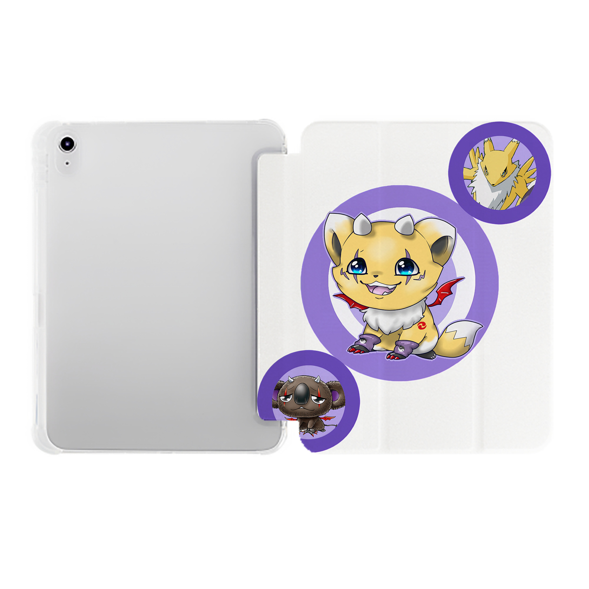 （画像用） Digimon デジタルモンスター/デジモン IPad ケース ペン収納付き 三つ折りスタンド PUレザー×シリコン 対応機種9.5/10.5/10.9インチ